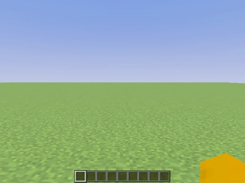 Items added to the hotbar with /give in Minecraft (before)