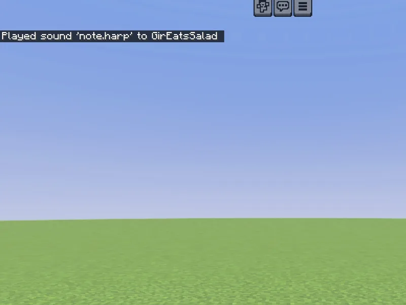 /playsound playing a sound, confirmed in chat in Minecraft (after)