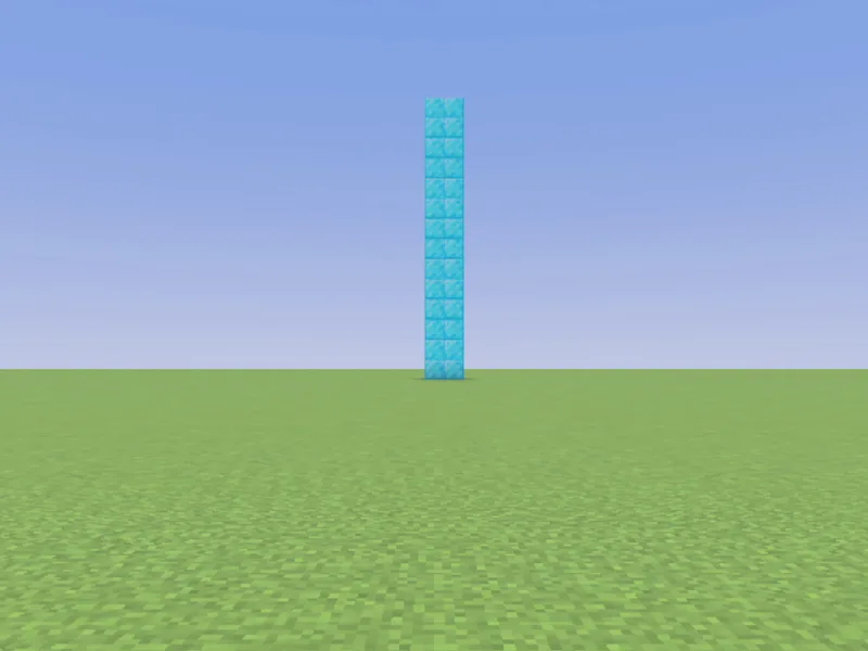/teleport moving the player across the world in Minecraft (before)