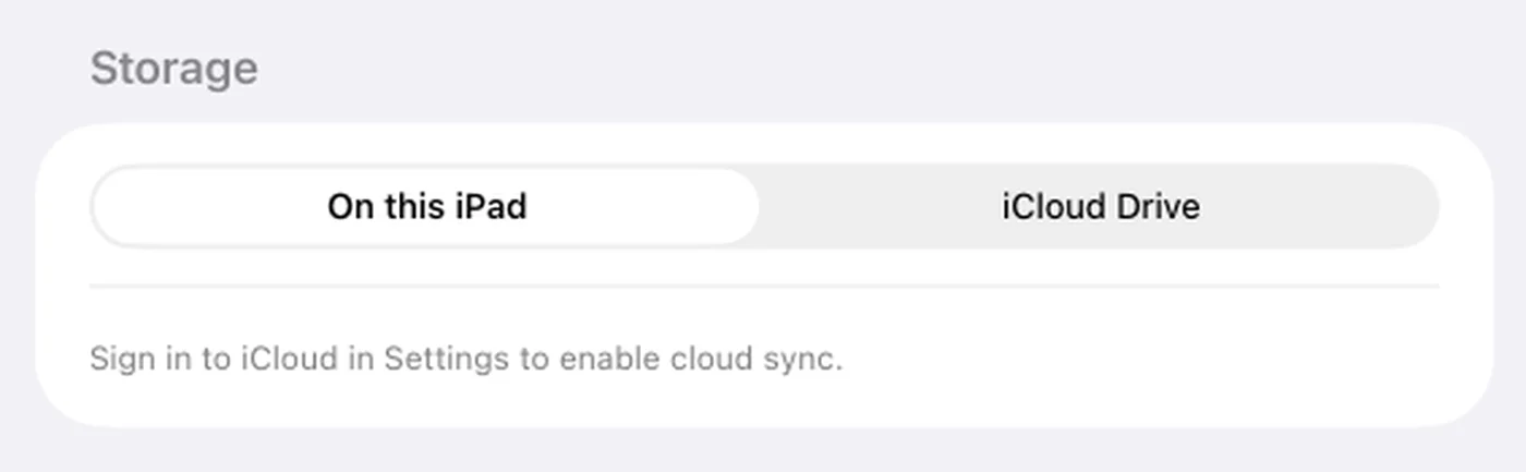 The Storage option in New Project set to iCloud Drive