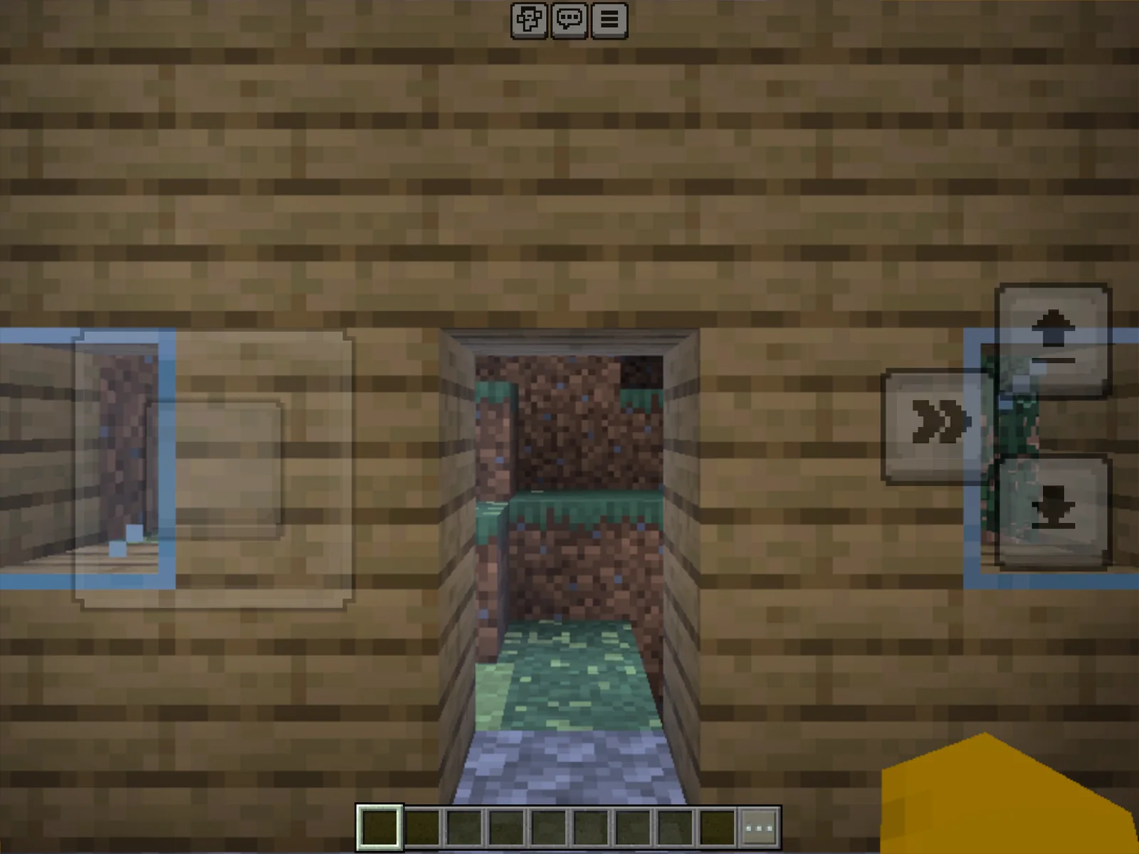 Standing inside the freshly built house in Minecraft