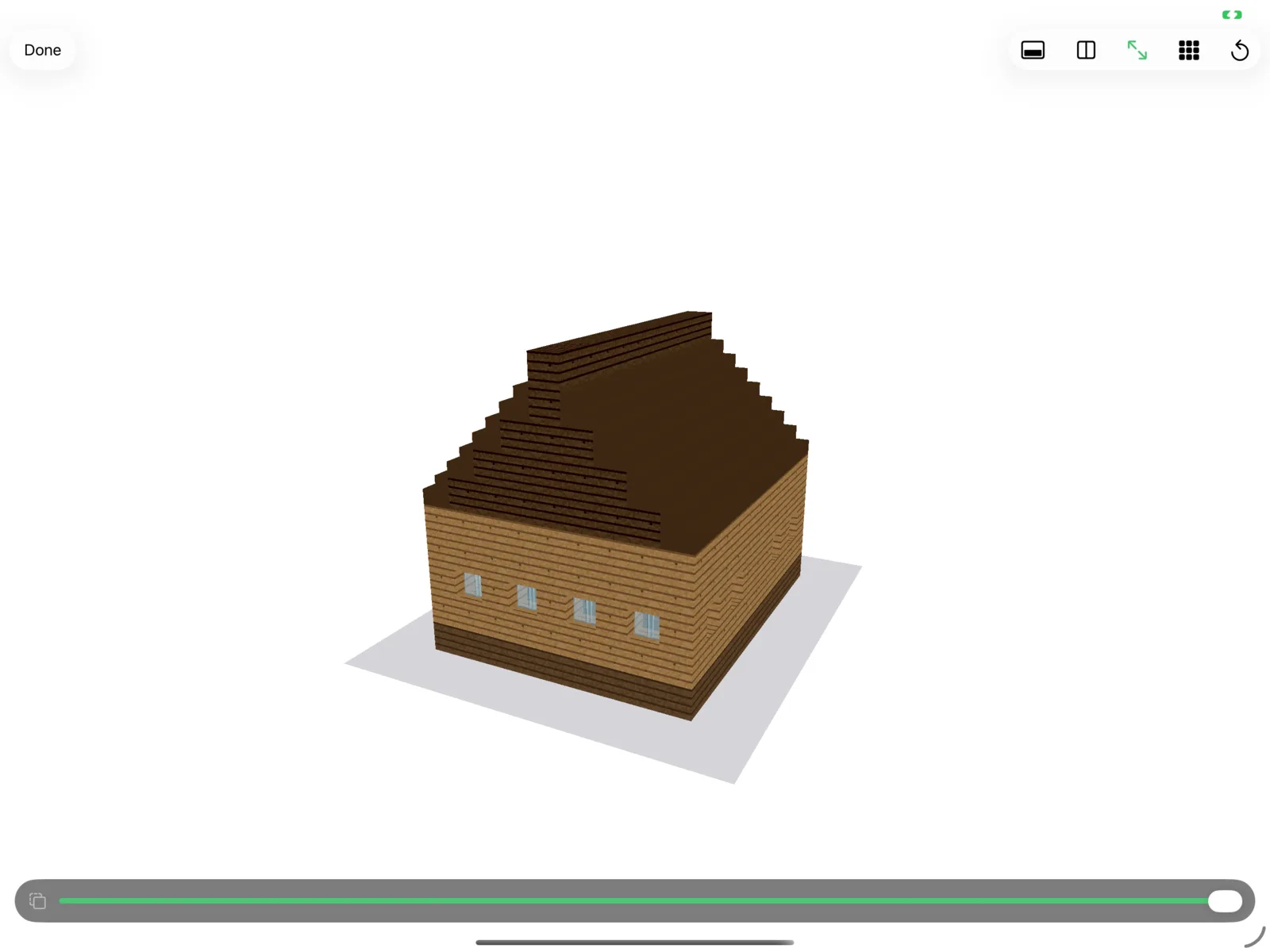 A Minecraft build rendered in the MiniBench 3D preview